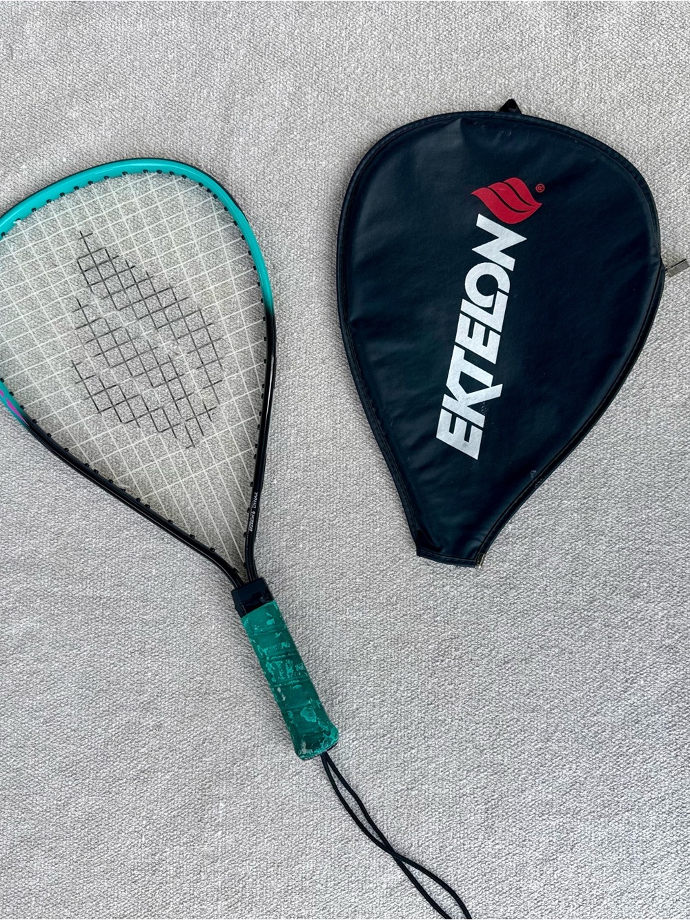 Teal and Black Racquet with Cover